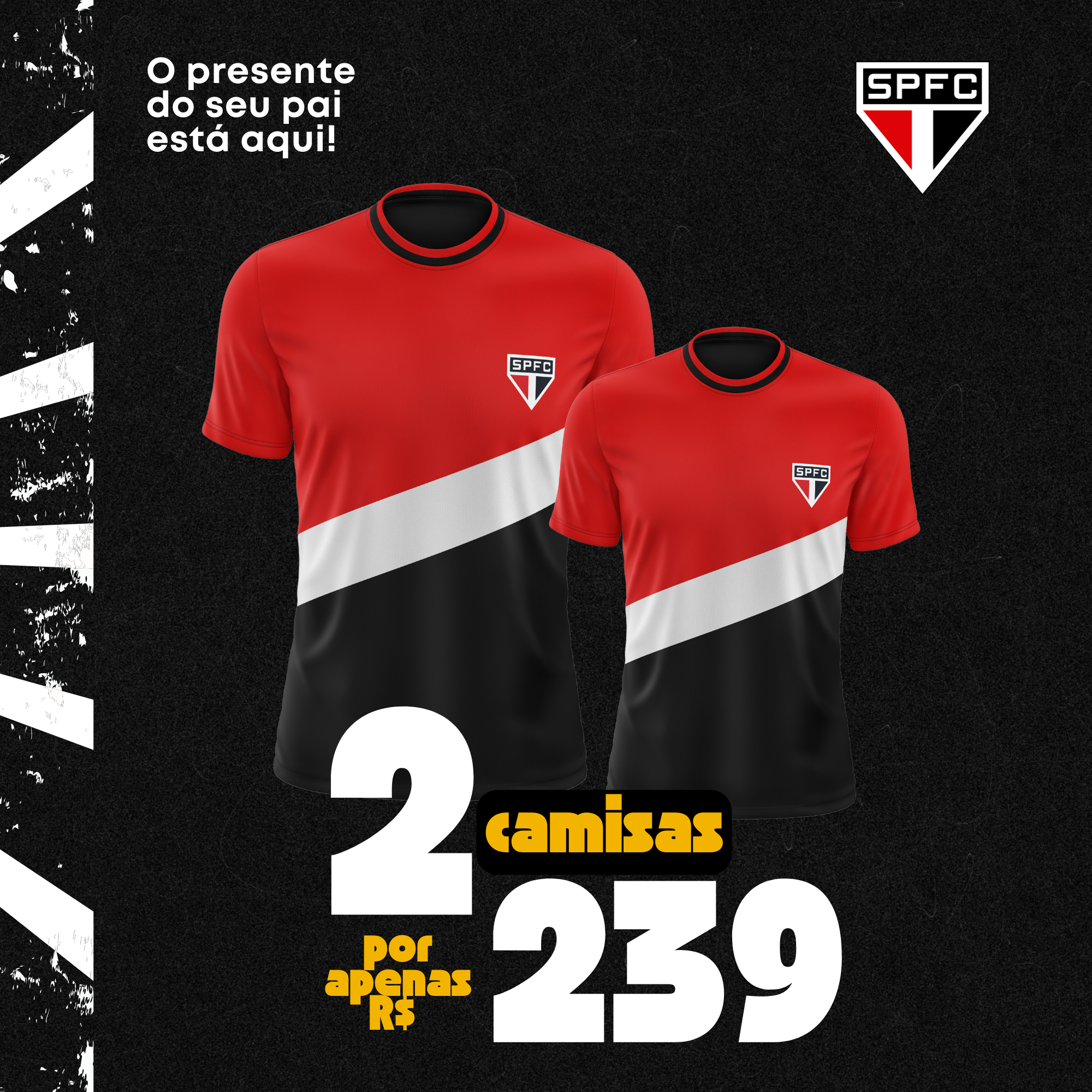 CAMISA SAO PAULO OFICIAL PAI E FILHO